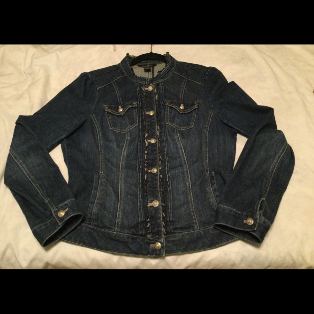 White House Black Market Denim Jacket Size 14